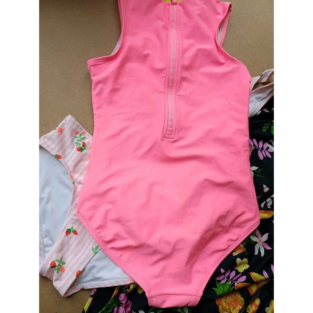 Girls 10/12 Old Navy Swim Lot Of 3 Swim Suits Bikini Rash Guard Large